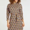 Geo Print Textured High Neck Dress -Mod Vanta Sales Store 900394057 alt3