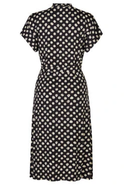 Ditsy Print High Neck Dress With Belt Detail -Mod Vanta Sales Store 900394207 alt2