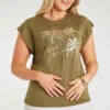 Short Sleeve Palm Tree T-Shirt With Foil Detail -Mod Vanta Sales Store 900399539 alt1