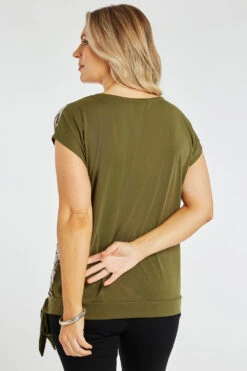 Short Sleeve Hem Tie Side Floral Top -Mod Vanta Sales Store 900400139 alt4