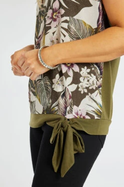 Short Sleeve Hem Tie Side Floral Top -Mod Vanta Sales Store 900400139 alt5