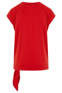 Short Sleeve Hem Tie Large Trailing Palm Design Top -Mod Vanta Sales Store 900400263 alt2