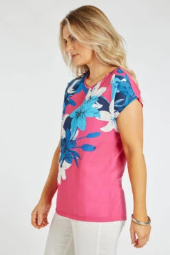Short Sleeve Trailing Floral Top 13 Short Sleeve Trailing Floral Top -Mod Vanta Sales Store 900400363 alt4