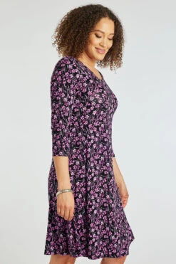 Ditsy Print Jersey Swing Dress -Mod Vanta Sales Store 900400507 alt4