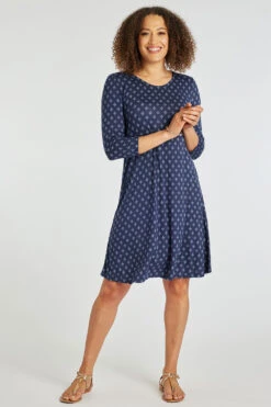 Foulard Print Jersey Swing Dress -Mod Vanta Sales Store 900400653 alt1