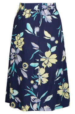 Abstract Flowers Spun Viscose Flippy Skirt -Mod Vanta Sales Store 900401153 alt2