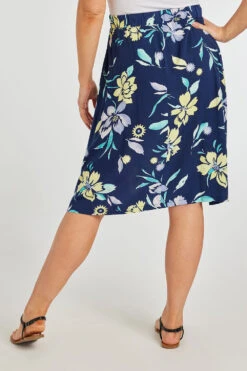 Abstract Flowers Spun Viscose Flippy Skirt -Mod Vanta Sales Store 900401153 alt4