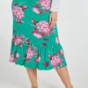 Floral Print Single Tiered Jersey Skirt -Mod Vanta Sales Store 900401231 alt3