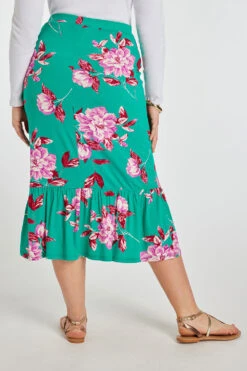 Floral Print Single Tiered Jersey Skirt -Mod Vanta Sales Store 900401231 alt5