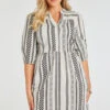 Jacquard Print Striped Dress -Mod Vanta Sales Store 900401493 alt1