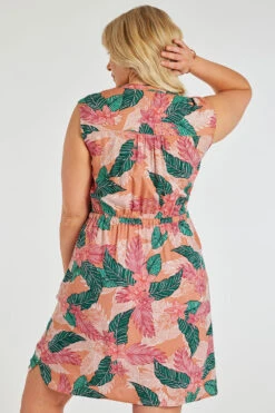 Sleeveless Tropical Flower Woven Dress -Mod Vanta Sales Store 900401557 alt4