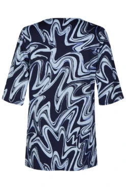 Short Sleeve Eyelet And Marble Design Tunic -Mod Vanta Sales Store 900402053 alt2