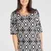 Short Sleeve Aztec Design Tunic -Mod Vanta Sales Store 900402244 alt3