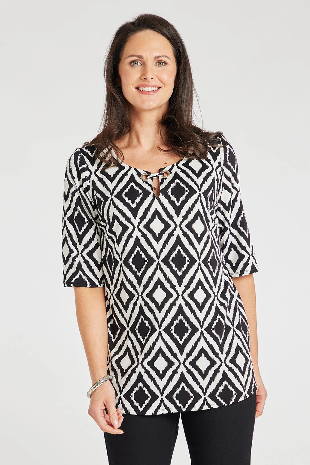 Short Sleeve Aztec Design Tunic 3 Short Sleeve Aztec Design Tunic