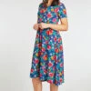 Tropical Floral Plisse Dress