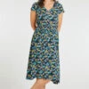 Ditsy Print Plisse Dress