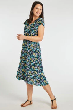 Ditsy Print Plisse Dress -Mod Vanta Sales Store 900412153 alt3