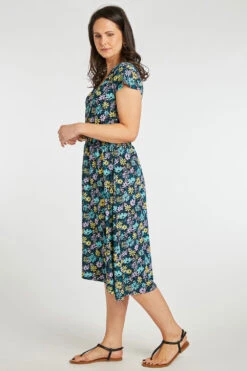 Ditsy Print Plisse Dress -Mod Vanta Sales Store 900412153 alt4