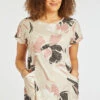 Short Sleeve Abstract Floral Tunic With Pockets -Mod Vanta Sales Store 900424652 alt3