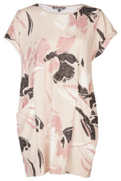 Short Sleeve Abstract Floral Tunic With Pockets -Mod Vanta Sales Store 900424652 default