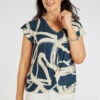 Twist Front Brushstroke Design Top -Mod Vanta Sales Store 900424853 alt1