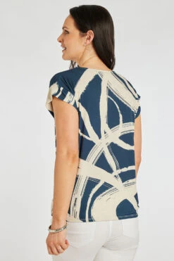 Twist Front Brushstroke Design Top -Mod Vanta Sales Store 900424853 alt4