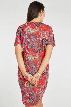 Short Sleeve Paisley Dress With Pockets -Mod Vanta Sales Store 900425069 alt5