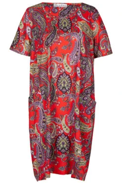 Short Sleeve Paisley Dress With Pockets -Mod Vanta Sales Store 900425069 default