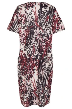 Short Sleeve Abstract Print Dress With Pockets -Mod Vanta Sales Store 900425263 alt2