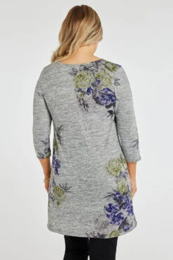 Jersey Shift Dress Withe Purple Flower Design 11 Jersey Shift Dress Withe Purple Flower Design -Mod Vanta Sales Store 900425433 alt4