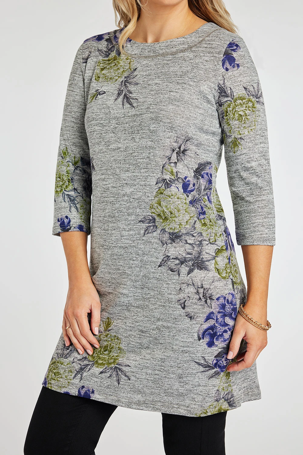 Jersey Shift Dress Withe Purple Flower Design 8 Jersey Shift Dress Withe Purple Flower Design - Image 6