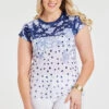 Short Sleeve Spots And Floral Print Top -Mod Vanta Sales Store 900425644 alt3