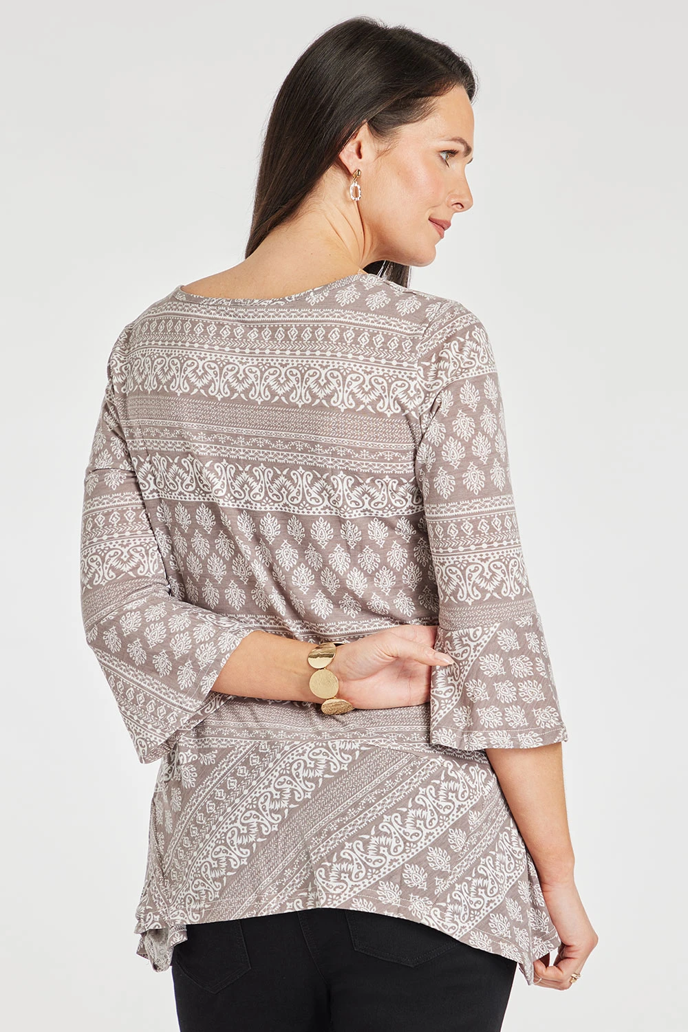 3/4 Sleeve Patchwork Print Tunic 6 3/4 Sleeve Patchwork Print Tunic - Image 4