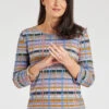 Long Sleeve Multi Check Pattern Top -Mod Vanta Sales Store 900426251 alt1