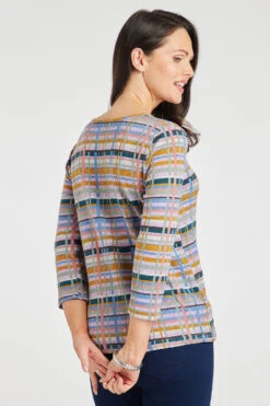 Long Sleeve Multi Check Pattern Top -Mod Vanta Sales Store 900426251 alt4