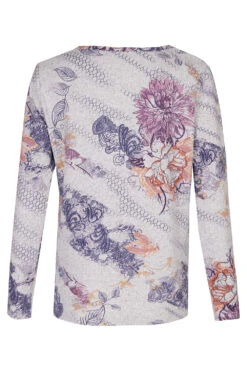 Long Sleeve Mixed Floral Print Top -Mod Vanta Sales Store 900426533 alt2