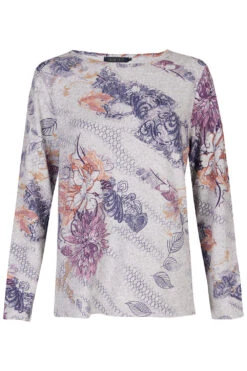 Long Sleeve Mixed Floral Print Top -Mod Vanta Sales Store 900426533 default