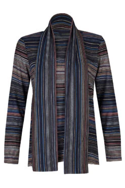 Long Sleeve Striped Top With Scarf -Mod Vanta Sales Store 900427051 default