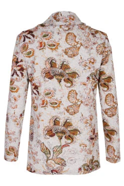 Long Sleeve Floral Top With Tie Hem Detail -Mod Vanta Sales Store 900427133 alt2