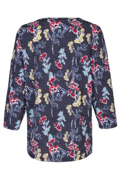 3/4 Sleeve Lace Shoulder Floral Top -Mod Vanta Sales Store 900429153 alt2