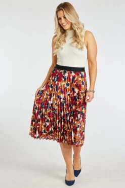 Elasticated Floral Pleated Skirt 12 Elasticated Floral Pleated Skirt -Mod Vanta Sales Store 900430744 alt1
