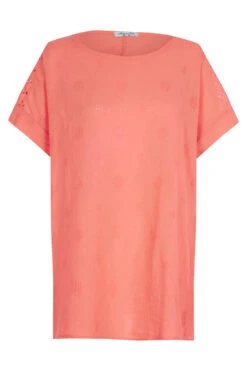 Short Sleeve Textured Linen Look Shell Top