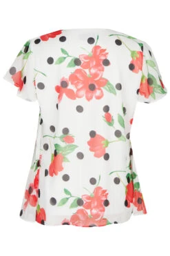 Flower And Sport Printed Pleated Chiffon Top -Mod Vanta Sales Store 900435369 alt2