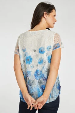 Poppy Print Hanky Hem Popcorn Top -Mod Vanta Sales Store 900435809 alt4