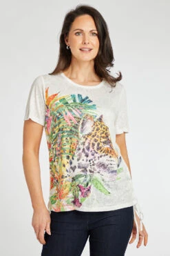 Cheetah Print Top With Tie Sides