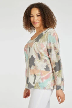 Long Sleeve Abstract Multi Print Top -Mod Vanta Sales Store 900438551 alt3