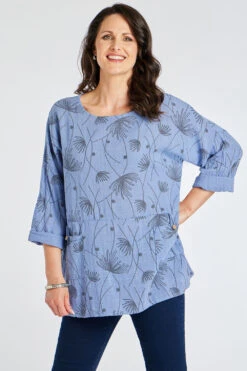 Long Sleeve Floral Tunic With Pocket Detail