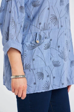 Long Sleeve Floral Tunic With Pocket Detail -Mod Vanta Sales Store 900438709 alt51