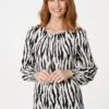 Stella Morgan - Long Sleeve Animal Print Blouse