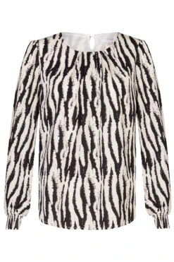 Stella Morgan - Long Sleeve Animal Print Blouse -Mod Vanta Sales Store 900444607 default